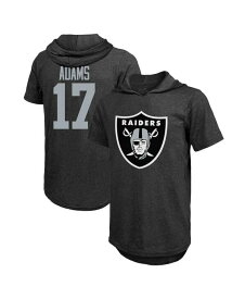 【送料無料】 マジェスティック メンズ Tシャツ トップス Men's Threads Davante Adams Black Las Vegas Raiders Player Name & Number Short Sleeve Hoodie T-shirt Black