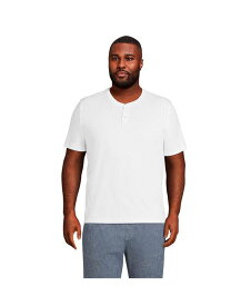 【送料無料】 ランズエンド メンズ Tシャツ トップス Big & Tall Short Sleeve Super-T Henley T-Shirt White