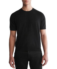【送料無料】 カルバンクライン メンズ シャツ トップス Men's Short Sleeve Crewneck Knit Tech T-Shirt Black