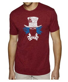 【送料無料】 エルエーポップアート メンズ Tシャツ トップス Mens Premium Blend Word Art T-Shirt - The Mad Hatter Burgundy