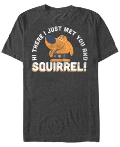 �t�B�t�X�T�� �����Y �g�b�v�X T�V���c Fifth Sun Disney Pixar Men's UP Dug Just Met and SQUIRREL Short Sleeve T-Shirt Charcoal H �`���R�[��