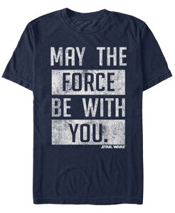 �t�B�t�X�T�� �����Y �g�b�v�X T�V���c Fifth Sun Star Wars Men's May The Force Be With You Stacked Text Short Sleeve T-Shirt Navy �l�C�r�[
