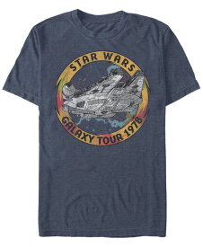 【送料無料】 フィフスサン メンズ Tシャツ トップス Men's Star Wars The Rise of Skywalker Vintage-Like Galaxy Tour Short Sleeve T-shirt Navy