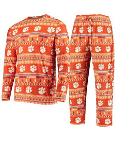 【送料無料】 コンセプツ スポーツ メンズ ニット・セーター アウター Men's Orange Clemson Tigers Ugly Sweater Knit Long Sleeve Top and Pant Set Orange