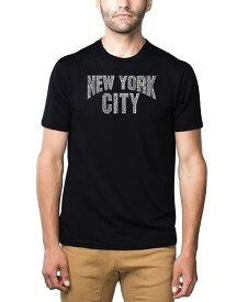 【送料無料】 エルエーポップアート メンズ Tシャツ トップス Mens Premium Blend Word Art T-Shirt - New York City Neighborhoods Black