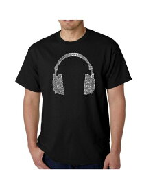 【送料無料】 エルエーポップアート メンズ Tシャツ トップス Mens Word Art T-Shirt - Headphones - 63 Genres of Music Black