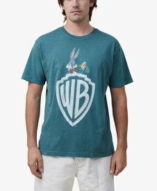 【送料無料】 コットンオン メンズ Tシャツ トップス Men's Premium Loose Fit Movie and TV Short Sleeve T-shirt Evergreen Warner Bros - Tuxedo Bugs