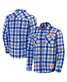 【送料無料】 ファナティクス メンズ シャツ トップス Men's Darius Rucker Collection by Royal New York Mets Plaid Flannel Button-Up Shirt Royal