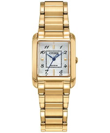 【送料無料】 シチズン レディース 腕時計 アクセサリー Eco-Drive Women's Bianca Gold-Tone Stainless Steel Bracelet Watch 28mm Gold-tone