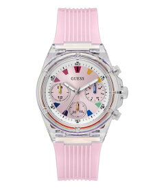 【送料無料】 ゲス レディース 腕時計 アクセサリー Women's Analog Pink Pu Watch 39mm Pink