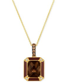 【送料無料】 ル ヴァン レディース ネックレス・チョーカー・ペンダントトップ アクセサリー Chocolate Quartz (2-3/4 ct. t.w.) Chocolate Diamonds (1/10 ct. t.w.) & Nude Diamonds (1/20 ct. t.w.) Adjustable Pendant Necklace in 14k Gold 18" + 2" extender No Color
