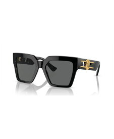 【送料無料】 ヴェルサーチ レディース サングラス・アイウェア アクセサリー Women's Low Bridge Fit Sunglasses VE4458F Black