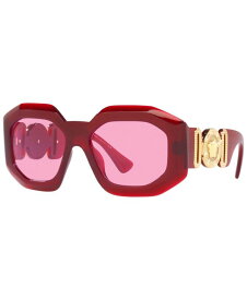 【送料無料】 ヴェルサーチ レディース サングラス・アイウェア アクセサリー Women's Sunglasses VE4424U Transparent Red