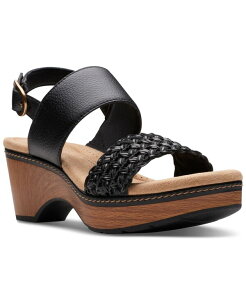 N[NX fB[X V[Y T_ vbgtH[ Clarks Seannah Step Woven Strap Clog-Style Platform Sandals Black Combi ubN