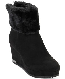 【送料無料】 ダナ キャラン ニューヨーク レディース ブーツ・レインブーツ シューズ Women's Nadra Wedge Booties Black Suede