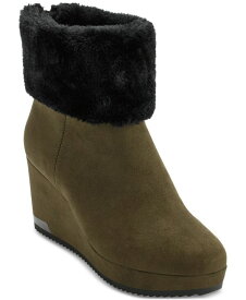 【送料無料】 ダナ キャラン ニューヨーク レディース ブーツ・レインブーツ シューズ Women's Nadra Wedge Booties Camo Green/ Black