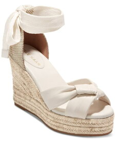 【送料無料】 コールハーン レディース サンダル シューズ Women's Cloudfeel Hampton Espadrille Wedge Sandals Ivory Leather Natural Canavs