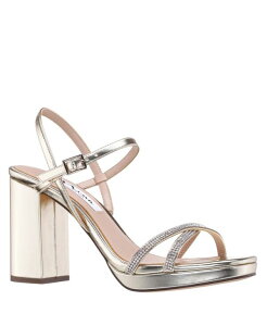 �j�i ���f�B�[�X �V���[�Y �T���_�� �v���b�g�t�H�[�� �q�[�� Nina Women's Steven Block Heel Platform Evening Sandals Platino
