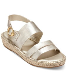 【送料無料】 コールハーン レディース サンダル シューズ Women's Cloudfeel Tilden Flat Sandals Soft Gold Leather