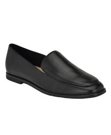 【送料無料】 カルバンクライン レディース スリッポン・ローファー シューズ Women's Nolla Square Toe Slip-On Casual Loafers Black Leather