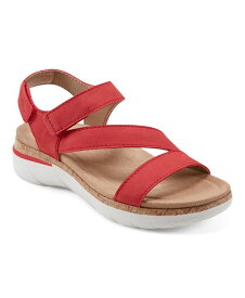 【送料無料】 アース レディース サンダル シューズ Women's Roni Almond Toe Flat Strappy Casual Sandals Red Leather