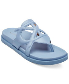 【送料無料】 ダナキャラン レディース サンダル シューズ Women's Hatsy Logo Thong Slide Sandals Blue Frost