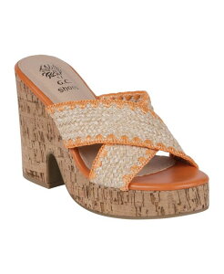 �W�[�V�[�V���[�Y ���f�B�[�X �V���[�Y �T���_�� �v���b�g�t�H�[�� �q�[�� GC Shoes Women's Elsa Woven Cork Heel Platform Sandals Orange �I�����W