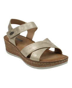 【送料無料】 ジーシーシューズ レディース サンダル シューズ Women's Vienna Cross Strap Stay-Put Slingback Wedge Sandals Beige