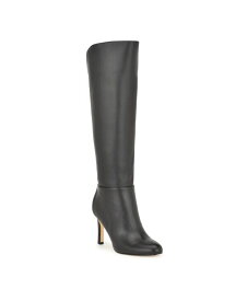 【送料無料】 ナインウェスト レディース パンプス シューズ Women's Sancha Almond Toe Stiletto Heel Dress Wide Calf Boots Black Leather