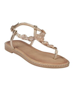 �W�[�V�[�V���[�Y ���f�B�[�X �V���[�Y �T���_�� GC Shoes Women's Cali Embellished T Strap Flat Sandals Gold �S�[���h
