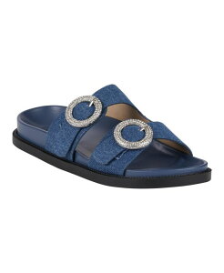 �W�[�V�[�V���[�Y ���f�B�[�X �V���[�Y �T���_�� GC Shoes Women's Jordyn Double Band Embellished Slide Footbed Sandals Denim �f�j��