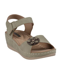 【送料無料】 ジーシーシューズ レディース サンダル シューズ Women's Maxwell Flower Stay-Put Slingback Wedge Sandals Green