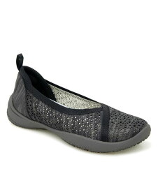 【送料無料】 ジャイビーユー レディース スリッポン・ローファー シューズ Women's Emma Perforated Pattern Slip-On Flat Shoe Black Shimmer
