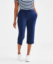 【送料無料】 スタイルアンドコー レディース カジュアルパンツ ボトムス Petite Sold-Knit Mid-Rise Capri Pants Industrial Blue