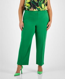 【送料無料】 バースリー レディース カジュアルパンツ ボトムス Plus Size Textured Crepe Pants Green Chili