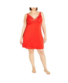 【送料無料】 アベニュー レディース ナイトウェア アンダーウェア Plus Size Fashion Lace Chemise Red