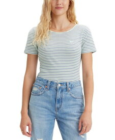 【送料無料】 リーバイス レディース シャツ トップス Women's Slim Fit Honey Ribbed Logo T-Shirt Julip Stripe