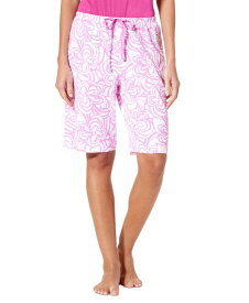 【送料無料】 ヒュー レディース ナイトウェア アンダーウェア Women's Blooms Printed Knit Bermuda Pajama Shorts White