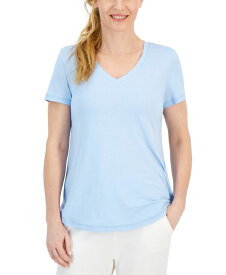 【送料無料】 イデオロギー レディース Tシャツ トップス Women's V-Neck Performance T-Shirt Skysail Blue