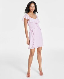 【送料無料】 バースリー レディース ワンピース トップス Women's Flutter-Sleeve Ruffled Mini Dress Pink Fluorite