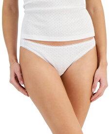 【送料無料】 チャータークラブ レディース パンツ アンダーウェア Women's Cotton Pointelle Bikini Underwear 100181117 Bright White