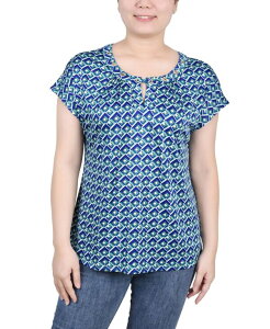 �j���[���[�N�R���N�V���� ���f�B�[�X �g�b�v�X �V���c NY Collection Women's Extended Sleeve Top with Grommets Surf Emerald Jaycee �G�������h