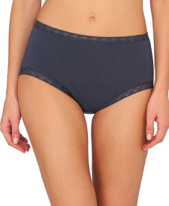 �i�g�� ���f�B�[�X �A���_�[�E�F�A �p���c �R�b�g�� ���[�X Natori Bliss Lace-Trim High Rise Cotton Brief 755058 Ash Navy �A�b�V��