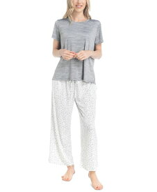 【送料無料】 ムクルクス レディース ナイトウェア アンダーウェア Women's 2-Pc. Short-Sleeve Pajamas Set Gray .. Leo