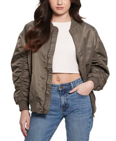 【送料無料】 ゲス レディース ジャケット・ブルゾン アウター Women's Birks Embroidered-Back Oversized Bomber Jacket GENERAL BROWN