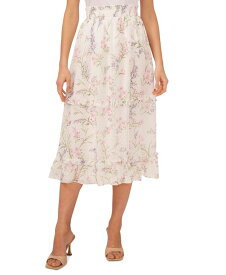 【送料無料】 セセ レディース スカート ボトムス Women's Floral-Print Smocked-Waist Tiered Midi Skirt New Ivory