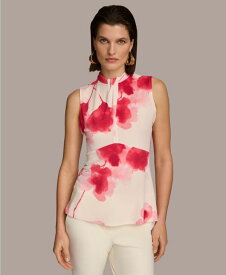 【送料無料】 ダナキャラン レディース シャツ トップス Women's Sleeveless Printed Twist-Front Top Rose Quartz