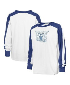 【送料無料】 47ブランド レディース Tシャツ トップス Women's White Distressed Kentucky Wildcats Premier Caribou Long Sleeve T-shirt White