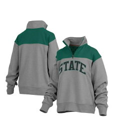 【送料無料】 プレスボックス レディース ジャケット・ブルゾン アウター Women's Gray Michigan State Spartans Avon Fleece Quarter-Zip Jacket Gray