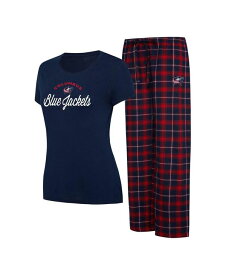 【送料無料】 コンセプツ スポーツ レディース ナイトウェア アンダーウェア Women's Navy Red Columbus Blue Jackets Arctic T-shirt and Pajama Pants Sleep Set Navy Red